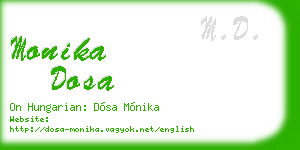 monika dosa business card